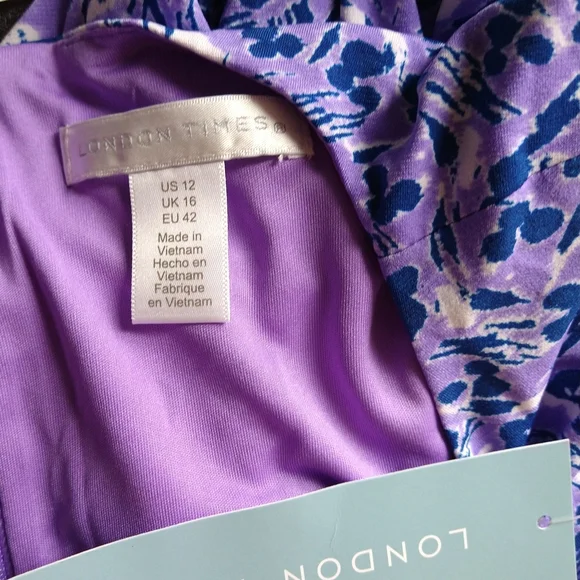 London Times Purple Floral Midi Dress - Picture 5 of 8